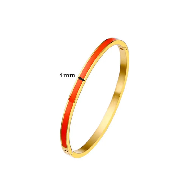 Custom Enamel Charm Bangle with Ruby and Sapphire