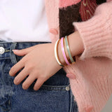 Custom Enamel Charm Bangle with Ruby and Sapphire