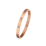 G&D Square Zircon Setting Stainless Steel Bracelet for Women/Men