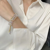 Austria Crystal Bracelet Stone Beads Elasticity Rope Strand Bracelets