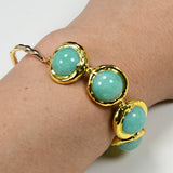 Green Round Jade Bangle Bracelet Femme String Plated Bracelet Bangle