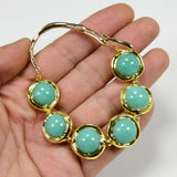 Green Round Jade Bangle Bracelet Femme String Plated Bracelet Bangle