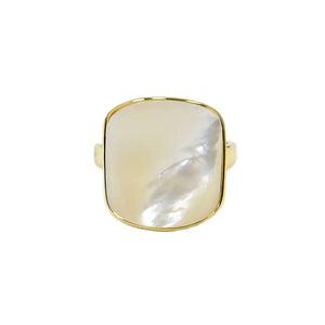 G-G Shell Mother Of Pearl Ring Square Shape Adjustable Lady Jewelry
