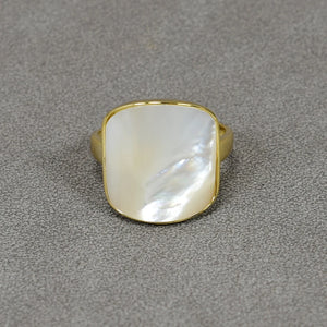 G-G Shell Mother Of Pearl Ring Square Shape Adjustable Lady Jewelry
