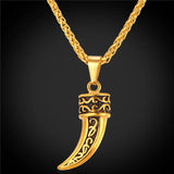 Wolf Fang Vintage Pendant Necklace Men Chain Stainless Steel P1884G