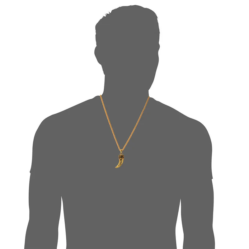 Wolf Fang Vintage Pendant Necklace Men Chain Stainless Steel P1884G
