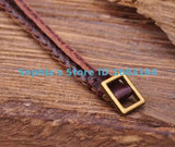 Brown Leather Bracelet with Inspiring Phrases for Men