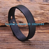 Retro Plain Leather Wristband Bracelet Cuff Men