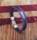 Leather Hemp Braided Surfer Wristband Bracelet Cuff Metal Clasp Mens
