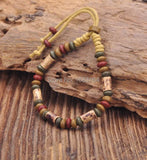 Vintage Hemp Surfer Bracelet with Clay Beads Men