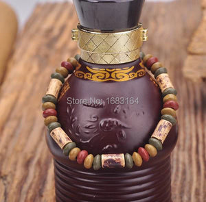 Vintage Hemp Surfer Bracelet with Clay Beads Men