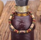 Vintage Hemp Surfer Bracelet with Clay Beads Men