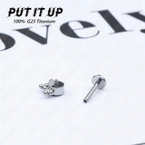 G23 ASTM F136 Titanium Opal Labret Lip Piercing Set