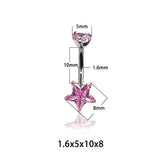 G23 ASTM F136 Titanium Zircon Star Belly Button Ring