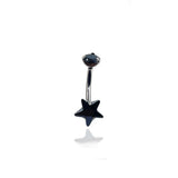 G23 ASTM F136 Titanium Zircon Star Belly Button Ring