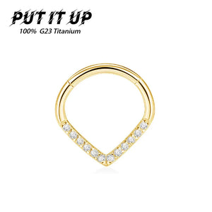 Titanium 16G Hinge 8-10mm Nose Ring Earlobe Pillow Ring Earring