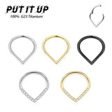 Titanium 16G Hinge 8-10mm Nose Ring Earlobe Pillow Ring Earring
