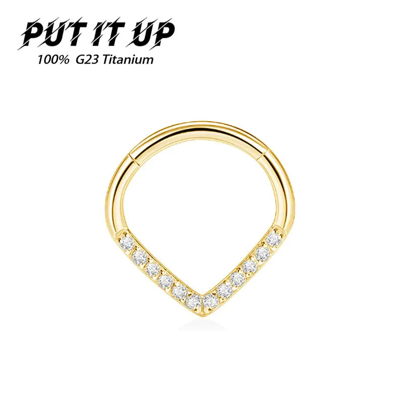 Titanium 16G Hinge 8-10mm Nose Ring Earlobe Pillow Ring Earring
