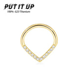 Titanium 16G Hinge 8-10mm Nose Ring Earlobe Pillow Ring Earring