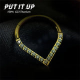 Titanium 16G Hinge 8-10mm Nose Ring Earlobe Pillow Ring Earring