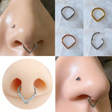 Titanium 16G Hinge 8-10mm Nose Ring Earlobe Pillow Ring Earring
