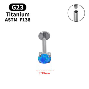 G23 F136 Titanium Opal Labret Earrings