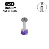 G23 F136 Titanium Opal Labret Earrings