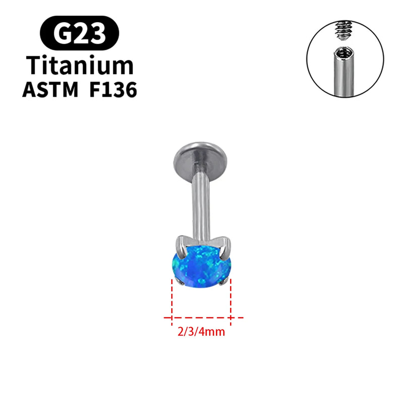 G23 F136 Titanium Opal Labret Earrings