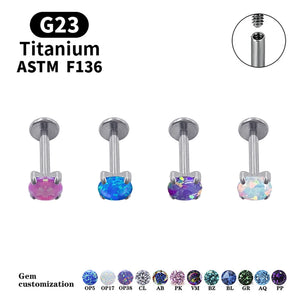G23 F136 Titanium Opal Labret Earrings