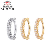 G23 F136 Titanium Septum Tragus Cartilage Hinged Segment Piercing Earrings