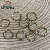 G23 F136 Titanium Septum Tragus Cartilage Hinged Segment Piercing Earrings