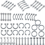 G23 Medical Stainless Steel 60 PCS/Pack Jewelry Lip Nose Nail Piercing