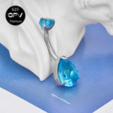 G23 Titanium Navel Nail with Zircon and Opal Body Piercing Jewelry
