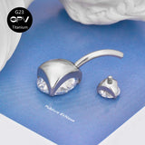G23 Titanium Navel Nail with Zircon and Opal Body Piercing Jewelry