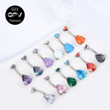 G23 Titanium Navel Nail with Zircon and Opal Body Piercing Jewelry