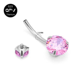 G23 Titanium Navel Nail 14G Zircon Multi-Color Women's Piercing Jewelry