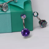 G23 Titanium 14G Belly Piercing Navel Ring CZ Body Piercing Jewelry