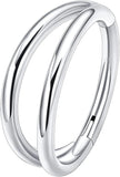 G23 Titanium 16G Septum Hoop Piercing Double Row CZ Beads Conch Nose Ring