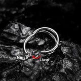G23 Titanium 16G Septum Hoop Piercing Double Row CZ Beads Conch Nose Ring