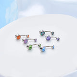 G23 Titanium 14G Belly Piercing Belly Button Rings Zirconia Earrings