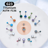 G23 Titanium 14G Belly Piercing Belly Button Rings Zirconia Earrings
