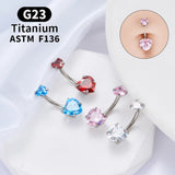 G23 Titanium Heart CZ Navel Piercing Body Jewelry for Women