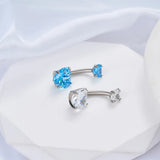 G23 Titanium Heart CZ Navel Piercing Body Jewelry for Women
