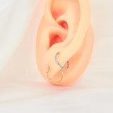 G23 Titanium Nose Ring CZ Hinged Clicker Cartilage Tragus Lip Piercing