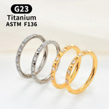 G23 Titanium Nose Ring CZ Hinged Clicker Cartilage Tragus Lip Piercing