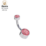 G23 Titanium Silver Belly Button Ring 16G Zircon Navel Ring