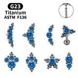 G23 Titanium ASTM F136 Piercing Stud Earring Tragus Cartilage Labret Lip
