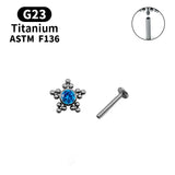 G23 Titanium ASTM F136 Piercing Stud Earring Tragus Cartilage Labret Lip