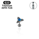 G23 Titanium ASTM F136 Piercing Stud Earring Tragus Cartilage Labret Lip