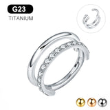 G23 Titanium Zircon Clicker Lip Stud 16G 1PC